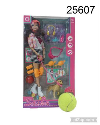 Imagen de MUÑECA SASHA C/PERRO Y ACCESORIOS 11.25